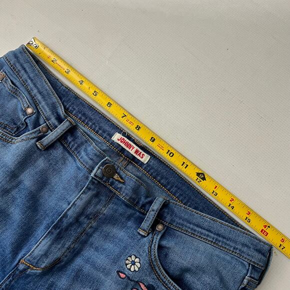 Johnny Was Mid Rise Skinny Jeans Embroidered Women Size 31 - Picture 3 of 12